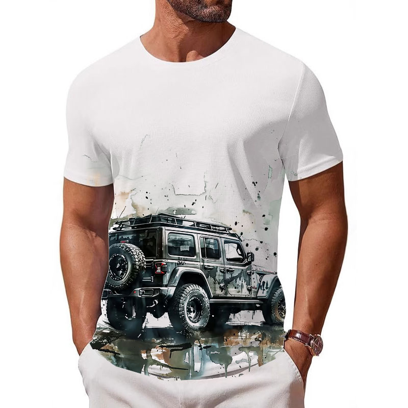 Watercolour Jeep Wrangler Back Men T-Shirt