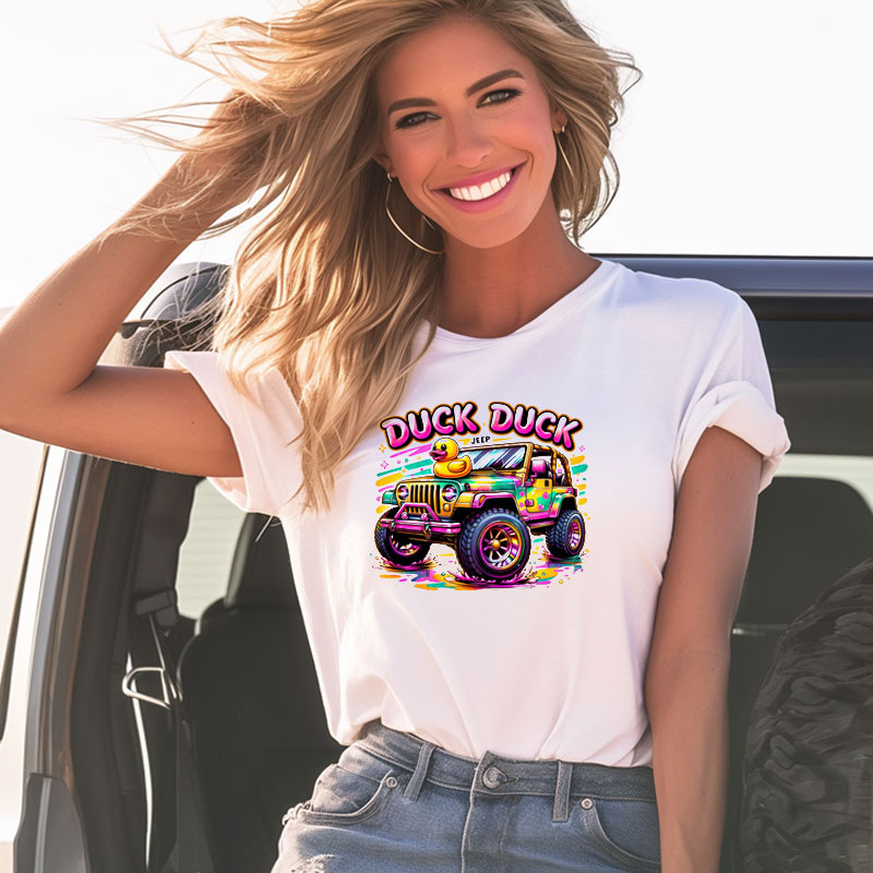Duck Duck Jeep Funny Colorful Cute Girl T-Shirt