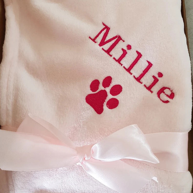 Personalized Dog Blanket Dog Gift Embroidery Paw(39.4����X27.5����)