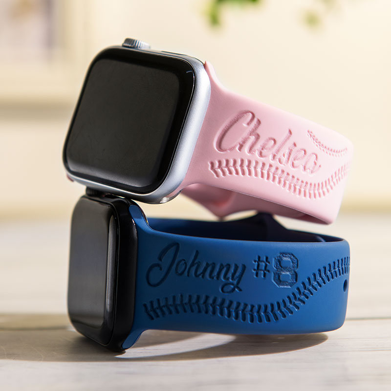Personalized Baseball or Softball Silicone Watch Band