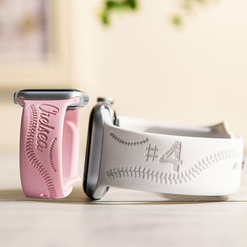 Personalized Baseball or Softball Silicone Watch Band