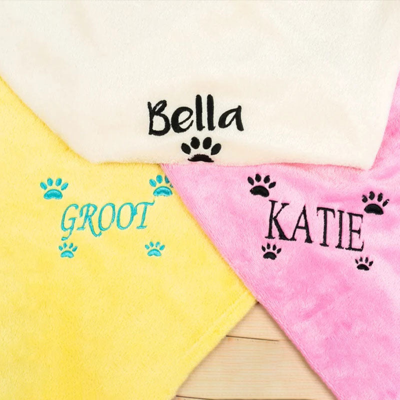 Personalized Dog Blanket Dog Gift Embroidery Paw(39.4����X27.5����)
