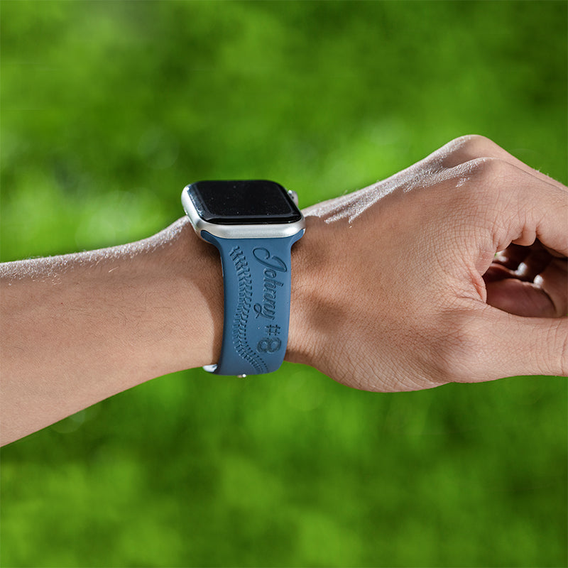 Personalized Baseball or Softball Silicone Watch Band