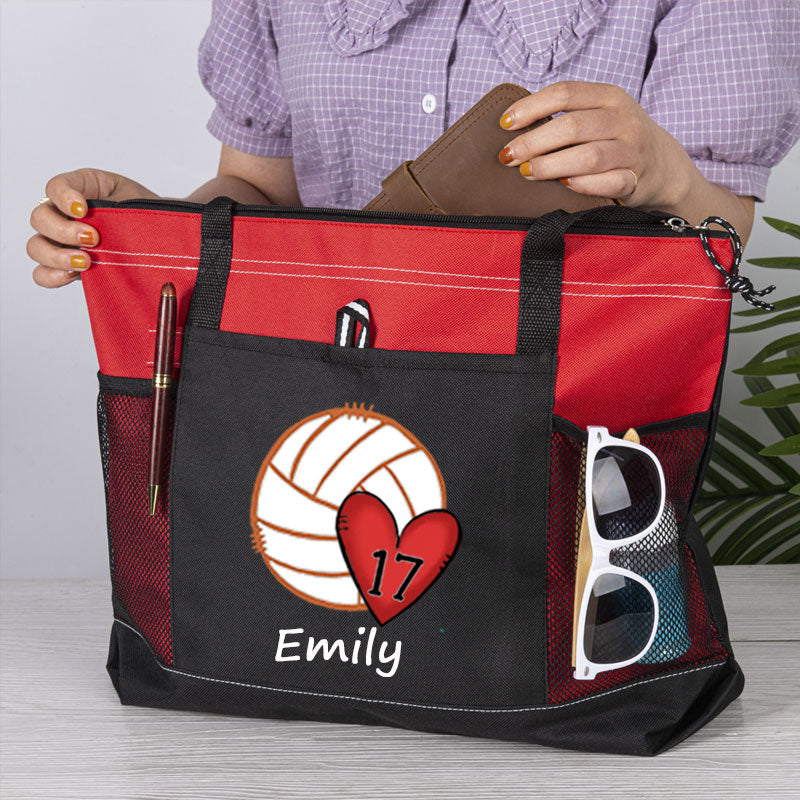 Baseball/Softball/Volleyball Mom Personalized Number Tote Bag