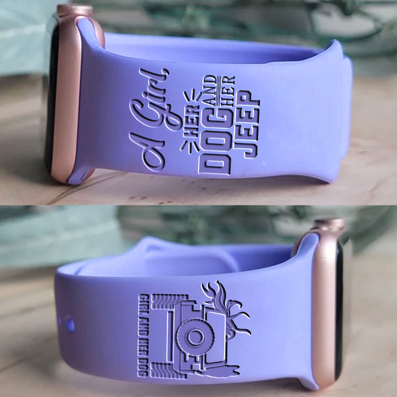 Just a Girl in Love with Her Dog Engraved Watch Band