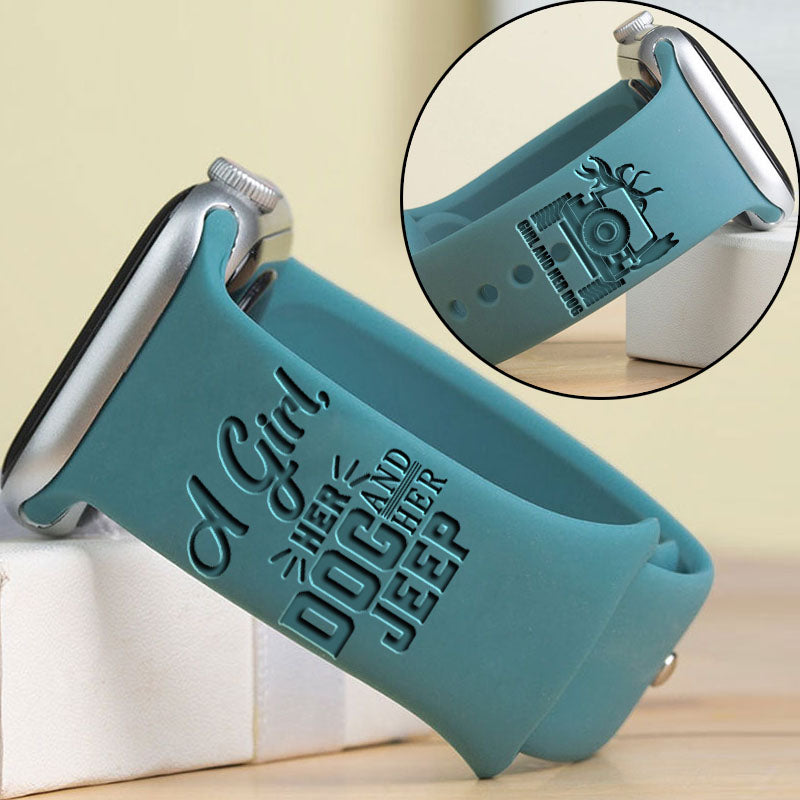 Just a Girl in Love with Her Dog Engraved Watch Band