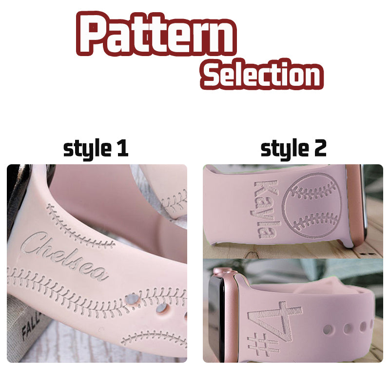 Personalized Baseball or Softball Silicone Watch Band