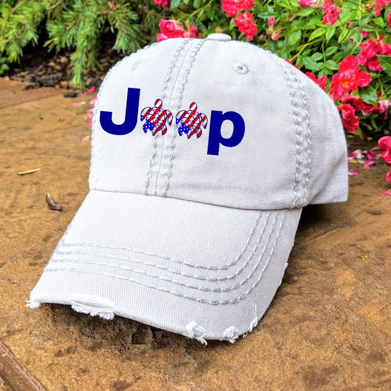USA Flag Jeep Turtle Hat Jeep Lover Baseball Cap