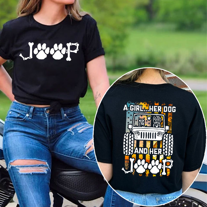 A Girl Her Dog And Her Jeep T Shirt