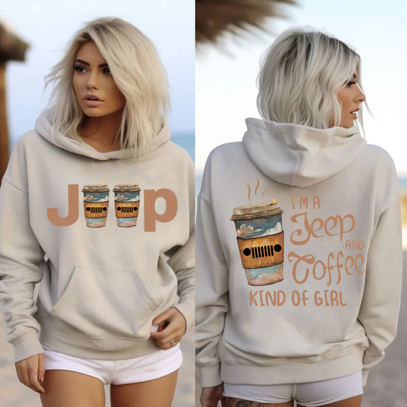 A Jeep And Coffee Kind Of Girl Oversized Hoodie
