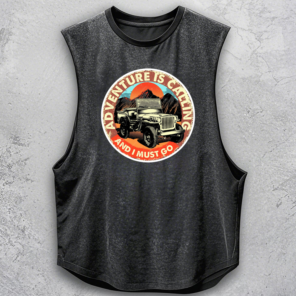 Adventure Is Calling And I Must Go Jp Sunset Mountains Tank