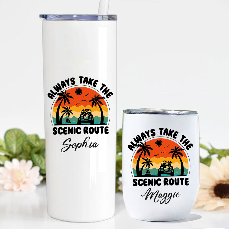 Always Take The Scenic Route Jeep Beach 20oz Tumbler