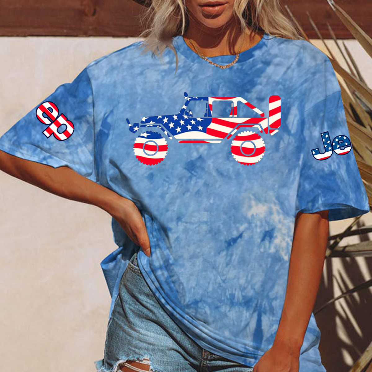 American Patriotic Off Road 4x4 Tie dye T-Shirt