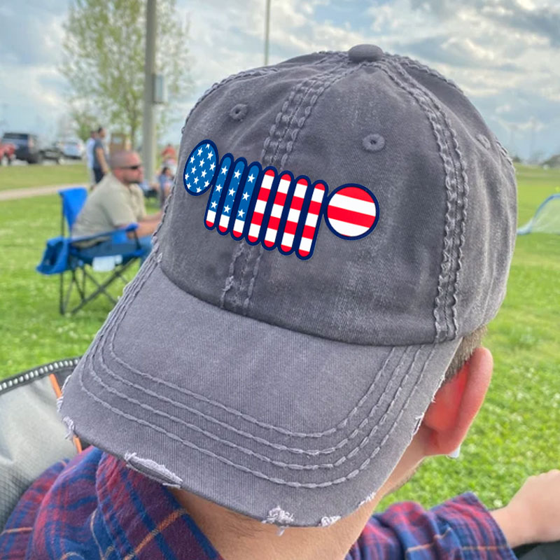American flag Hat Personalized Jeep Baseball Cap
