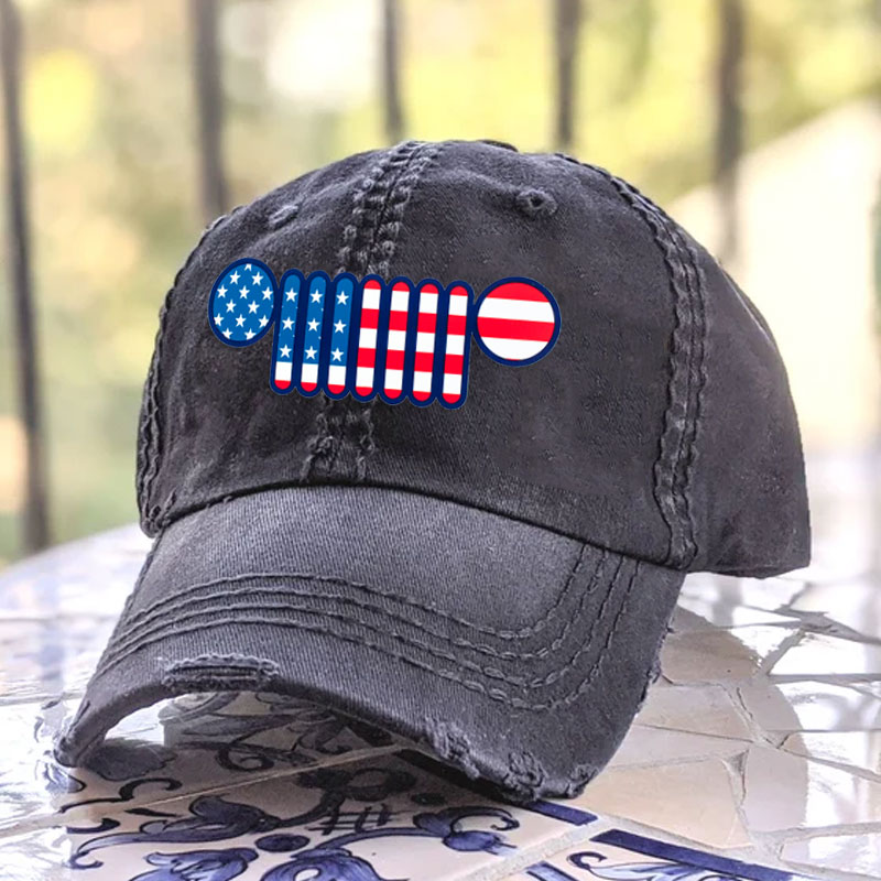 American flag Hat Personalized Jeep Baseball Cap