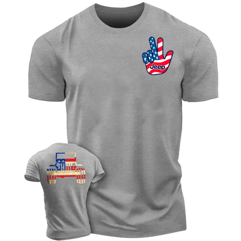 American flag jeep wave T-shirt