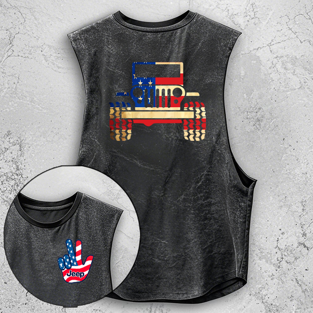 American flag jeep wave Tank Top