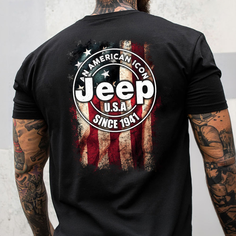 An American Icon Since 1941 Jeep U.S.A Flag T-Shirt
