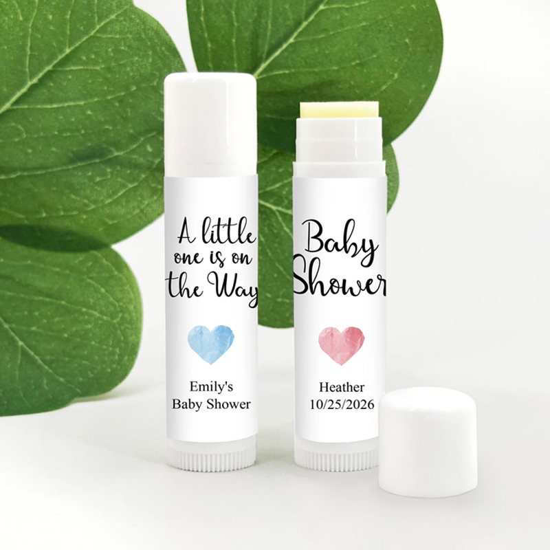 Baby Shower Favors Personalized Lip Balm Simple Heart