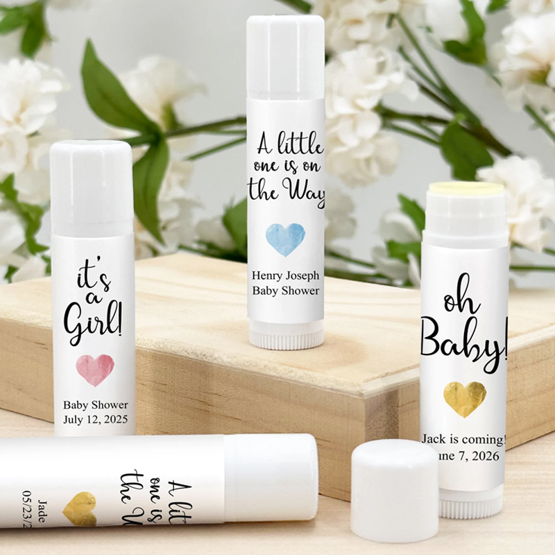 Baby Shower Favors Personalized Lip Balm Simple Heart