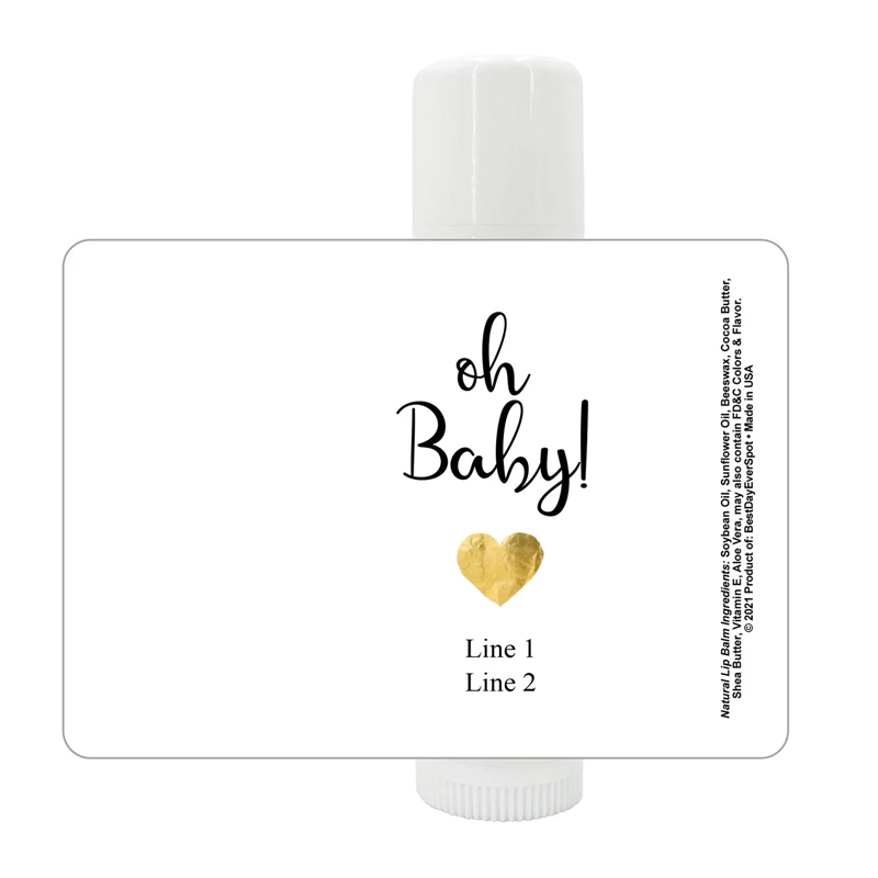 Baby Shower Favors Personalized Lip Balm Simple Heart