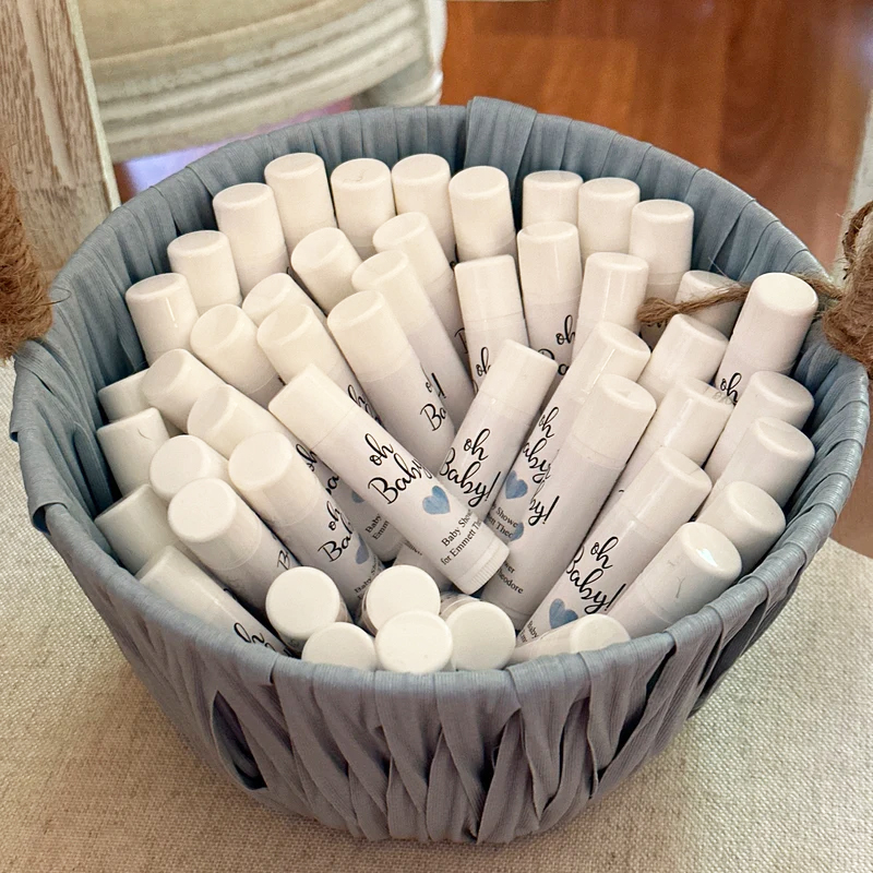 Baby Shower Favors Personalized Lip Balm Simple Heart