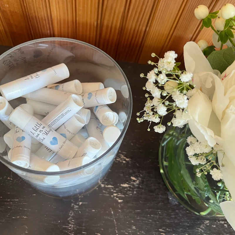 Baby Shower Favors Personalized Lip Balm Simple Heart