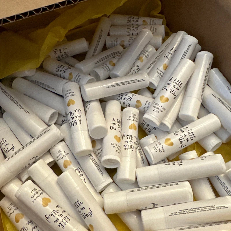 Baby Shower Favors Personalized Lip Balm Simple Heart