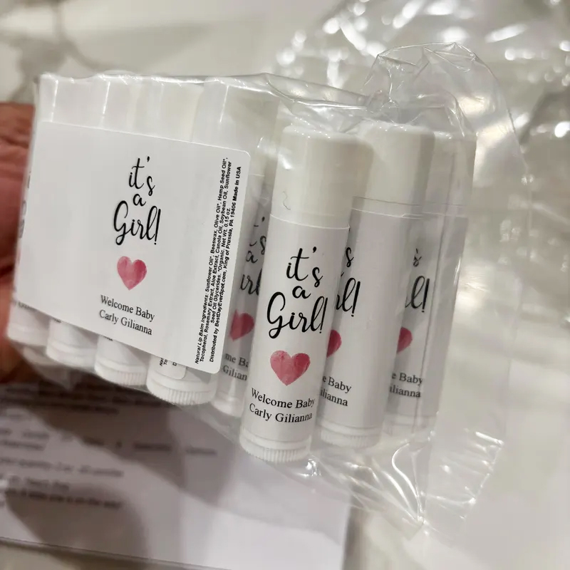Baby Shower Favors Personalized Lip Balm Simple Heart
