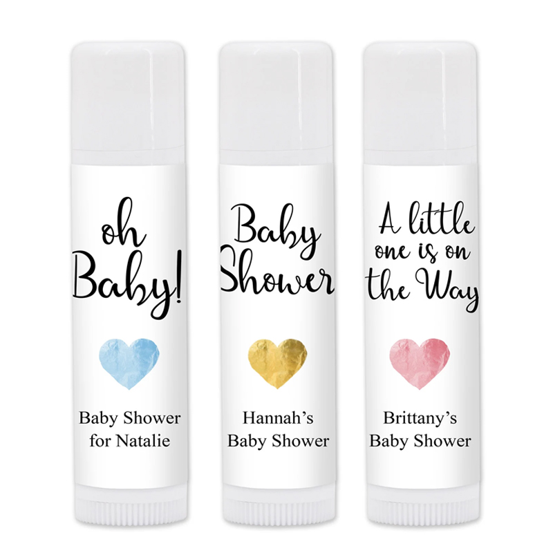 Baby Shower Favors Personalized Lip Balm Simple Heart