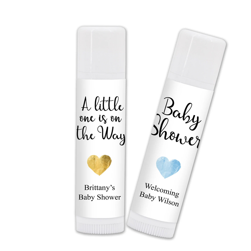 Baby Shower Favors Personalized Lip Balm Simple Heart