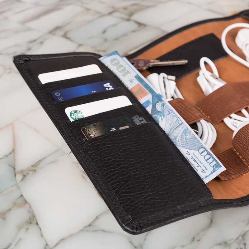 Personalized Travel Charger Leather Organizer, Graduation Gifts