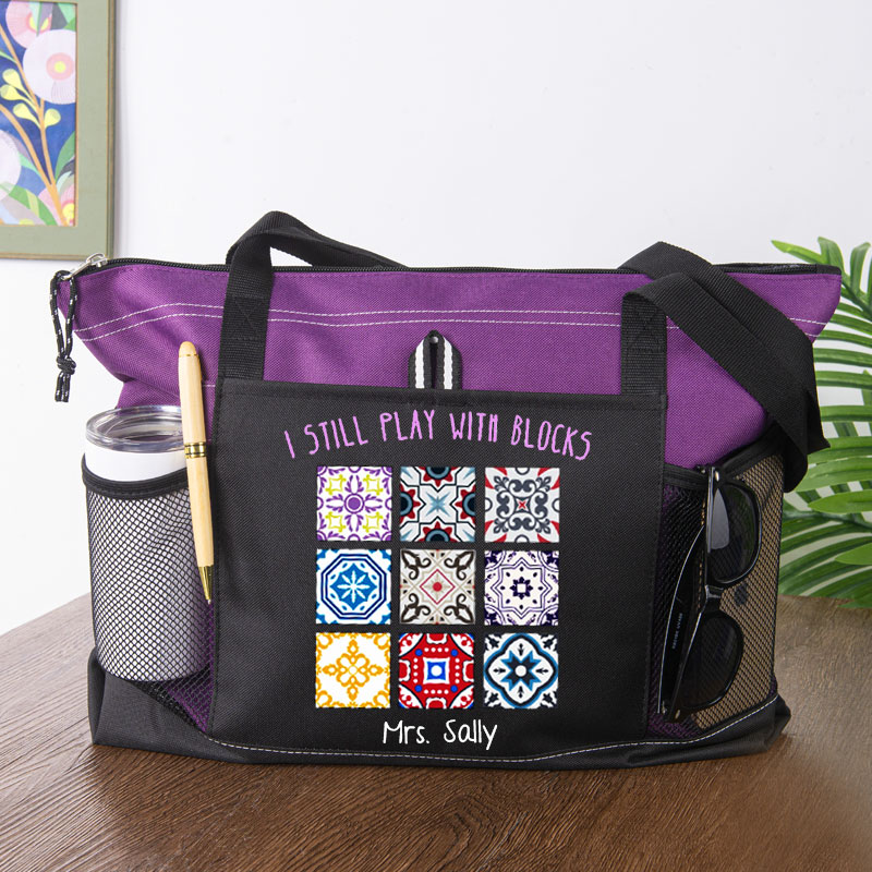 I Still Play With Blocks, Quilt Patterns Sewing Lover Tote Bag