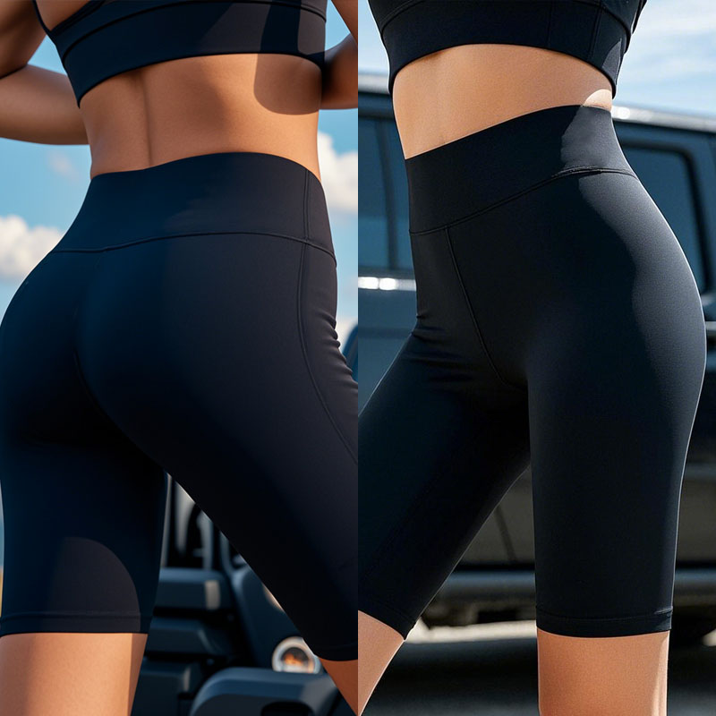 Black High Waisted Skinny Quarter Length Pants