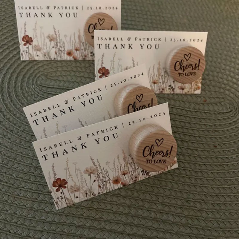 Wine Bottle Stopper Wedding Favors with Thank You Card Personalized Gift for Guests