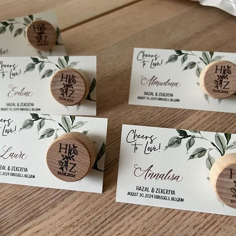 Wine Bottle Stopper Wedding Favors with Thank You Card Personalized Gift for Guests