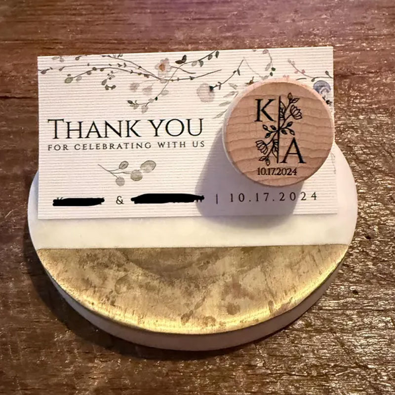 Wine Bottle Stopper Wedding Favors with Thank You Card Personalized Gift for Guests