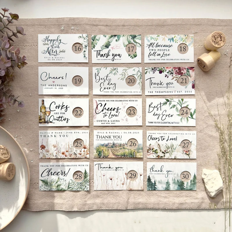 Wine Bottle Stopper Wedding Favors with Thank You Card Personalized Gift for Guests