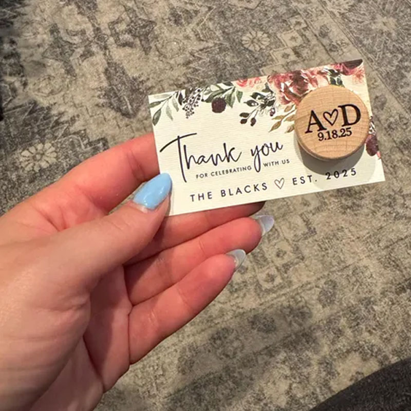 Wine Bottle Stopper Wedding Favors with Thank You Card Personalized Gift for Guests