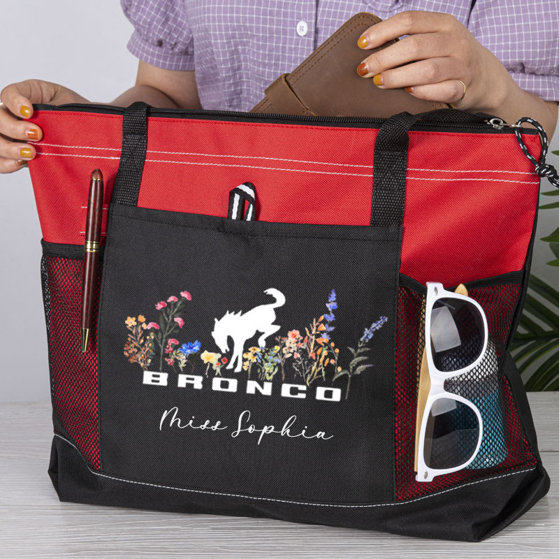 Bronco Tote Ford Bronco Flowers Tote Bag
