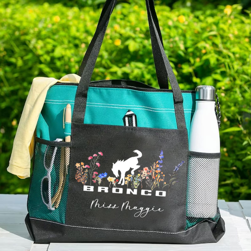 Bronco Tote Ford Bronco Flowers Tote Bag