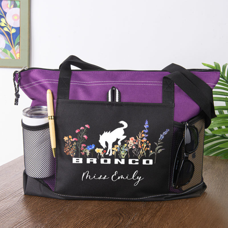 Bronco Tote Ford Bronco Flowers Tote Bag