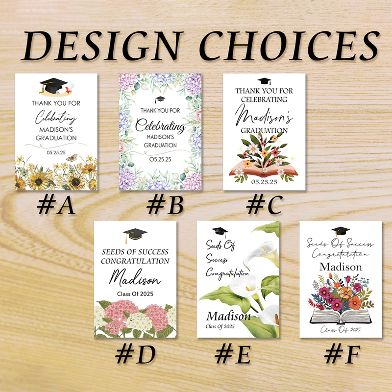 Bulk Graduation Gift Seed packet Custom Grad Party Favor