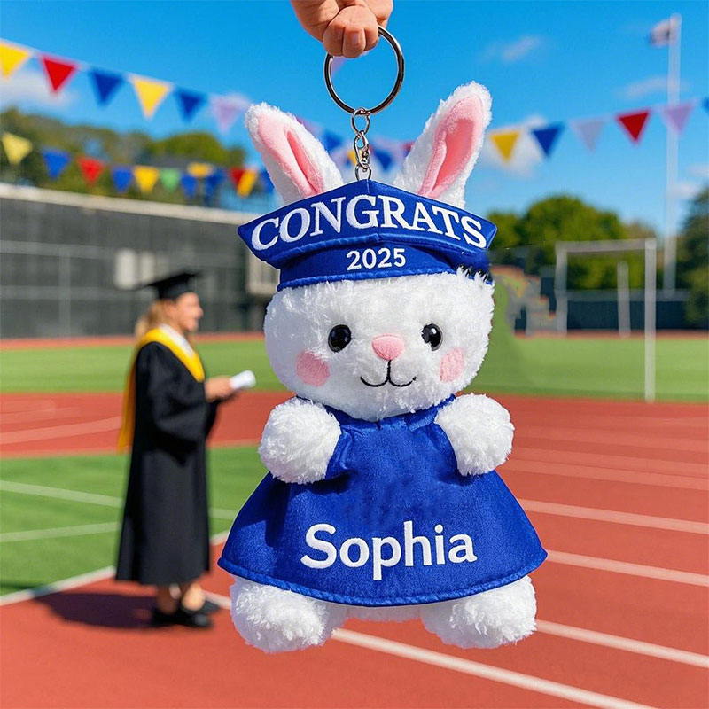 Custom 2025 Graduation Gift Cute Dr Bunny Keychain