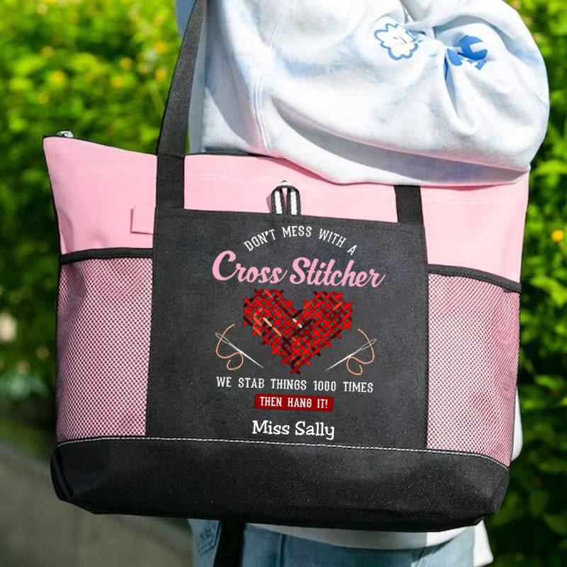 Don't Mess With a Cross Stitcher Tote Bag