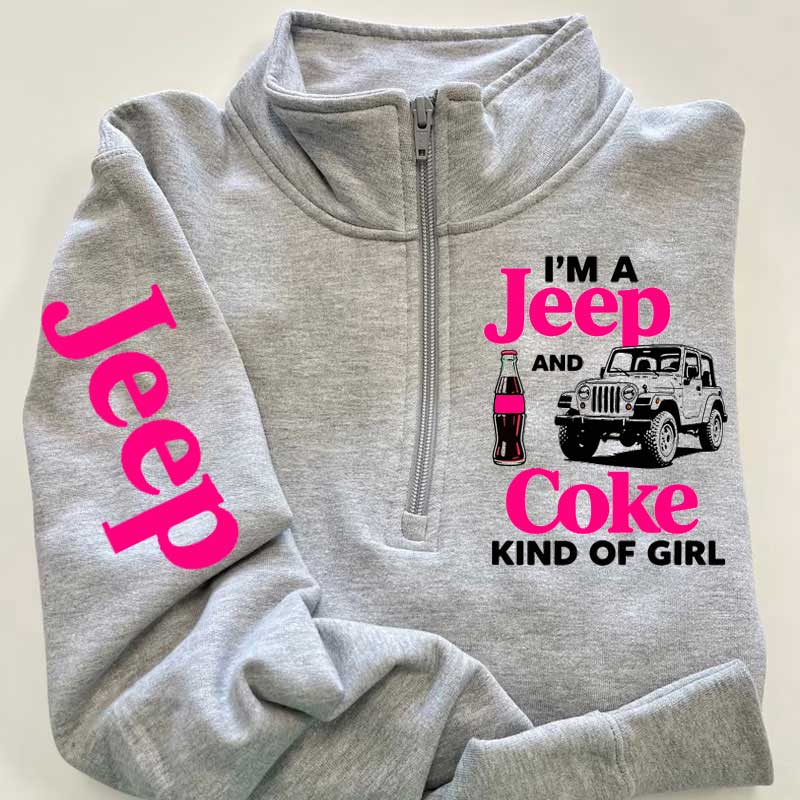Jeep and Coke Kind of Girl Zip Jacket Sweatshirt