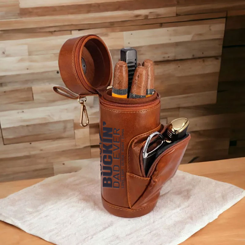 Custom Cigar Humidor Case Leather Gift Fathers Day Gift