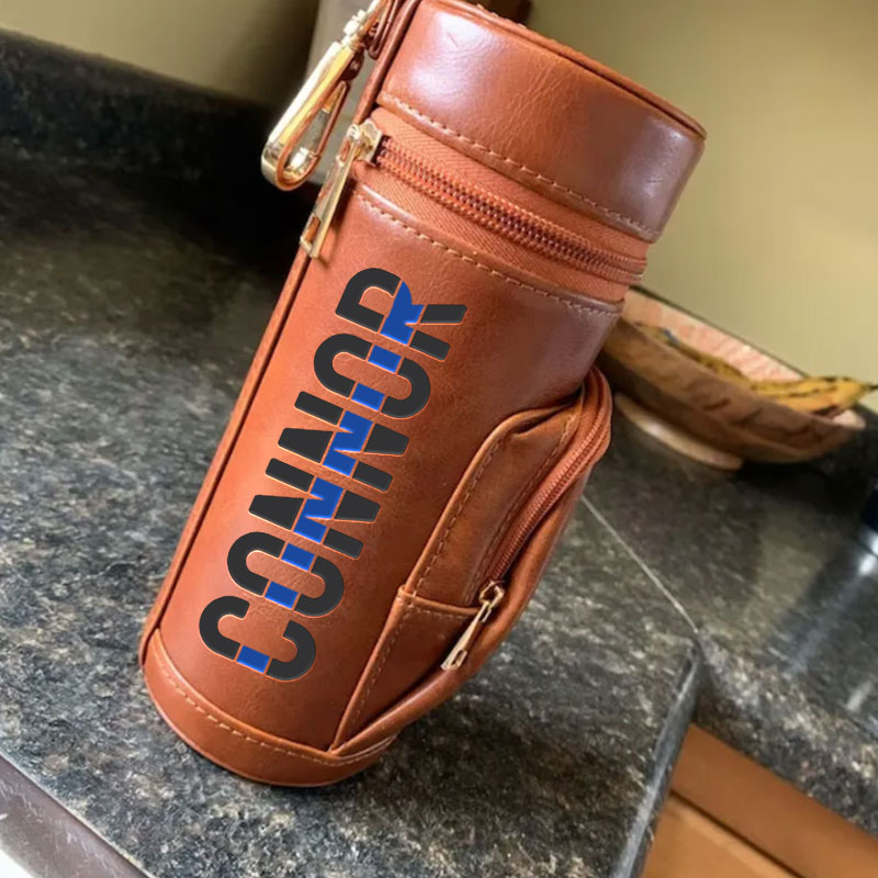 Custom Thin Blue Line Police Cigar Humidor Case, Thin Red Line Firefighter Leather Gift