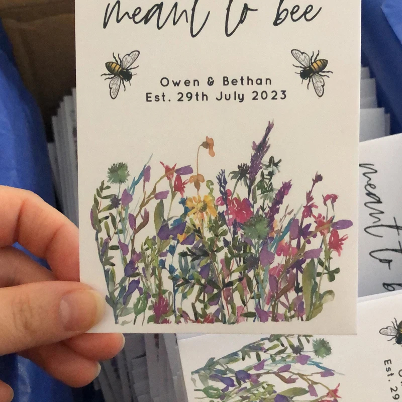 Colourful 'Meant To Bee' Wildflower Seed Wedding Favours