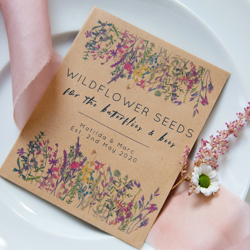 Colourful 'Meant To Bee' Wildflower Seed Wedding Favours